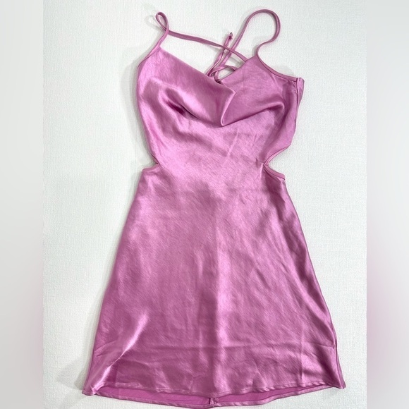 Forever 21 cowl neck satin slip dress pink size S - Picture 2 of 10